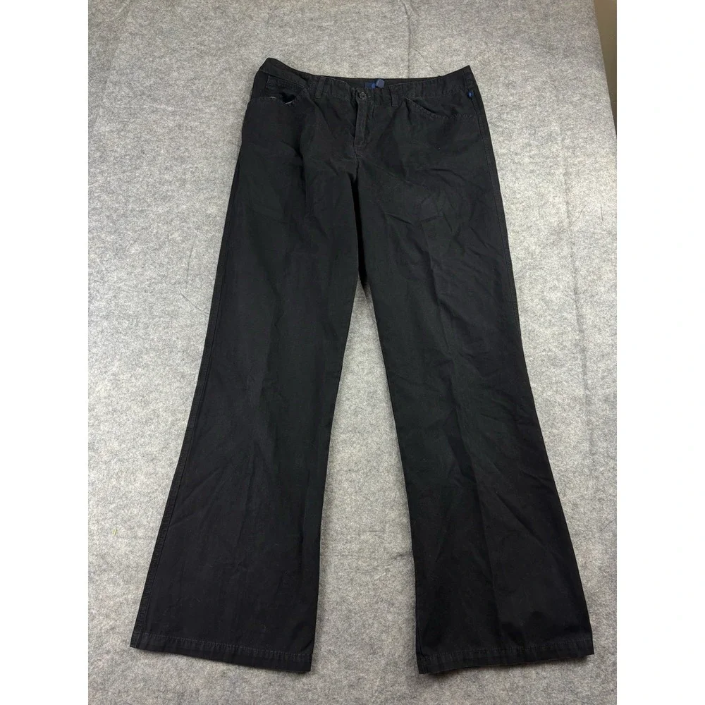 Blue Dot Black Chino Pants Straight Leg Made in USA Womens 12 Chic 90s Preppy